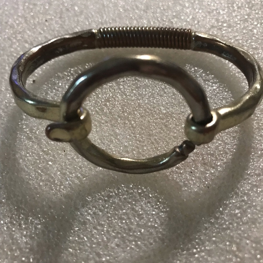 Men's Metal Hook Cuff Bracelet -silver over copper